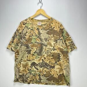 Vintage 90s Real Tree Camo T Shirt XXL